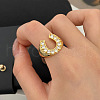 Brass Micro Pave Cubic Zirconia Adjustable Cuff Rings FS-WG9D77F-01-2