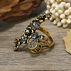 Zinc Alloy Rhinestone Finger Rings for Women UG4795-2-3