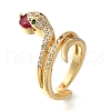 Brass Micro Pave Cubic Zirconia Adjustable Cuff Rings RJEW-D313-04G-4