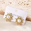 201 Stainless Steel Sun Stud Earrings EJEW-P304-04G-3