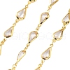 Brass Glass Teardrop Link Chains CHC-R001-04G-05-1