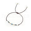 Miyuki Glass Seed & Evil Eye Braided Bead Bracelet BJEW-A22-12-21-D-1