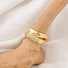 Rack Plating Brass Micro Pave Clear Cubic Zirconia Cuff Rings for Women RJEW-M028-107G-1