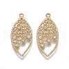 Brass Filigree Pendants KK-T038-338G-02-1