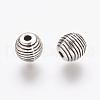 Tibetan Style Alloy Beehive Beads X-PALLOY-6662-AS-RS-2