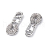 Brass Micro Pave Clear Cubic Zirconia Pendants KK-E068-VF261-3