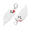 Halloween Woven MIYUKI Seed Beads Ghost Hoop Earrings EJEW-JE05854-02-4
