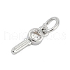 Brass Micro Pave Clear Cubic Zirconia Charms KK-G522-02P-2