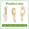   10Pcs 2 Colors Brass Crystal Rhinestone Fold Over Clasps FIND-PH0020-87-2