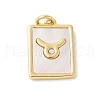 Brass Pave Natural White Shell Pendants KK-S522-09G-C-1