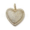 Brass Micro Pave Cubic Zirconia Pendants KK-C090-44G-1