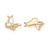 Brass Micro Pave Cubic Zirconia with Shell Pendants KK-T070-36G-2