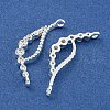 Rack Plating Brass Micro Pave Clear Cubic Zirconia Charms KK-F089-06S-2