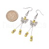 Butterfly 304 Stainless Steel Tassel Dangle Earrings EJEW-JE06422-03-3