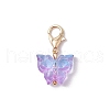 Transparent Glass Butterfly Pendant Decorations HJEW-JM03123-4