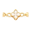 Brass Micro Pave Clear Cubic Zirconia Fold Over Clasps KK-P291-10G-1