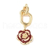 Brass Micro Pave Clear Cubic Zirconia Fold Over Clasps KK-U059-46G-1