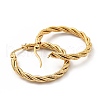 303 Stainless Steel Twist Rope Hoop Earrings with 316 Stainless Steel Pins for Women EJEW-F285-38G-2