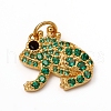 Brass Micro Pave Green Cubic Zirconia Pendants KK-I668-40G-1