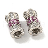 Rack Plating Brass Micro Pave Purple Cubic Zirconia Beads KK-L215-310A-P02-2