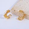 C-shaped Hexagon Brass Stud Earrings MY5840-1