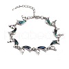 Dolphin Natural Abalone Shell/Paua Shell Link Bracelets for Women FS5984-7-1