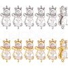 HOBBIESAY 12Pcs 2 Colors Brass Clear Cubic Zirconia Connector Charms FIND-HY0001-24-1