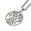 Non-Tarnish Tree of Life Pendant Necklaces NJEW-C044-06P-1
