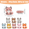 CHGCRAFT 16Pcs 8 Colors Fox Food Grade Eco-Friendly Silicone Beads SIL-CA0003-08-2