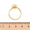 Flower Brass Micro Pave Cubic Zirconia Cuff Rings for Women RJEW-A069-05G-02-5