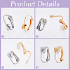 SOFPLATE 40Pcs 2 Colors 304 Stainless Steel Clip-on Earring Findings STAS-SP0001-22-6
