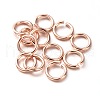 Eco-Friendly PVD Vacuum Plating & Long-Lasting Plated Brass Open Jump Rings KK-E663-7mm-RG-1