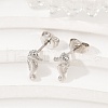 Brass Stud Earrings EJEW-R032-04P-2