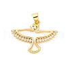 Brass Micro Pave Cubic Zirconia Pendants KK-D325-39G-1