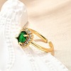 Brass Pave Cubic Zirconia Cuff Rings for Women RJEW-H247-13G-1