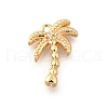 Brass Micro Pave Clear Cubic Zirconia Pendants KK-C096-16B-G-1