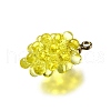 Grape Brass Acrylic Pendants OACR-R006-05G-05-2