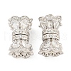 925 Sterling Silver Micro Pave Clear Cubic Zirconia Screw Clasps STER-U001-02P-1