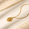 French Style Hollow Leaf Stainless Steel Pendant Necklaces for Women YL4840-2-2