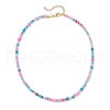 Faceted Round Natural Agate(Dyed & Heated) Beaded Necklaces for Women NJEW-JN04659-05-1
