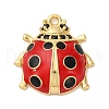 Brass Micro Pave Black Cubic Zirconia Enamel Pendants KK-I276-25G-1
