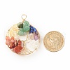 Natural Gmestone Copper Wire Big Pendants PALLOY-JF01434-02-4