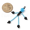 Halloween Theme Glass Seed & Natural Black Onyx & Synthetic Turquoise Beaded Pendants PALLOY-MZ00777-01-2