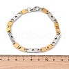 201 Stainless Steel Oval Link Chain Bracelets BJEW-B078-147GP-3