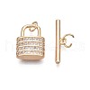 Brass Micro Pave Clear Cubic Zirconia Toggle Clasps KK-S356-724-01-3
