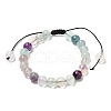 Natural Fluorite Beaded Bracelets BJEW-K228-03-1