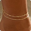 Brass Double Layer Satellite Chain Anklets for Women FS-WGB1635-05-1
