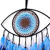 Handmade Evil Eye Woven Net/Web with Feather Wall Hanging Decoration HJEW-K035-07-3