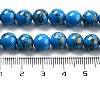 Synthetic Gold Line Turquoise Beads Strands G-H026-01C-02-4