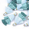 Polycotton(Polyester Cotton) Tassel Pendant Decorations X-FIND-T018-02-1